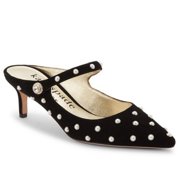 kate spade Shoes - Kate Spade Marisol Faux Pearl Suede Mules Size 8